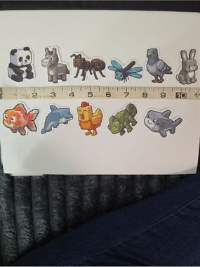 Pixel Animal Sticker Pack - Multicolor Small Pets - Lot Of 11 Stickers